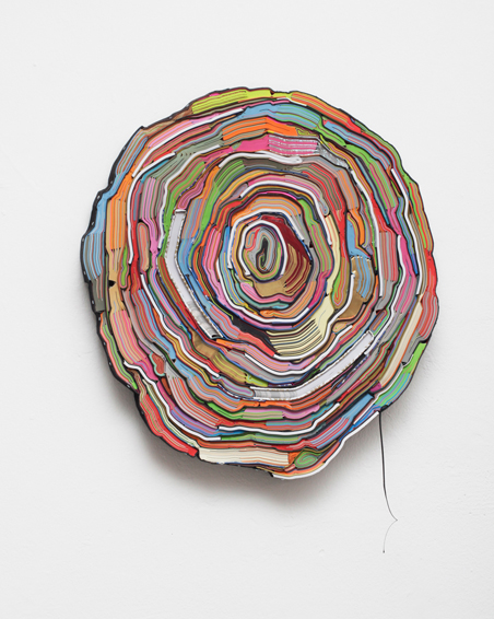 Every Living Thing, geschn. Bücher, Textilien, Schrauben,, ca. Ø 60 x 6 cm, 2015
