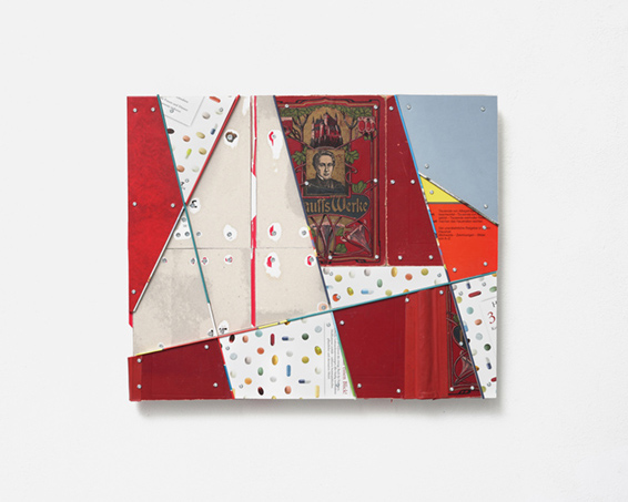 Hauffs Werke, books, book covers, screws, app.: 52 x 43 x 4 cm, 2019