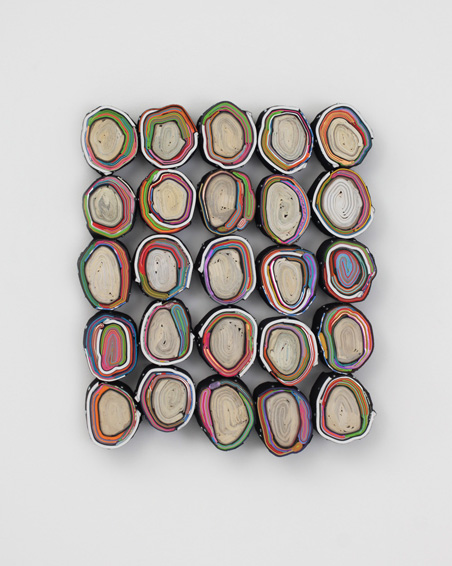 Sushi gone awfuly bad, geschn. Bücher, Textilien, Schrauben, 54 x 46 x 8 cm, 2016